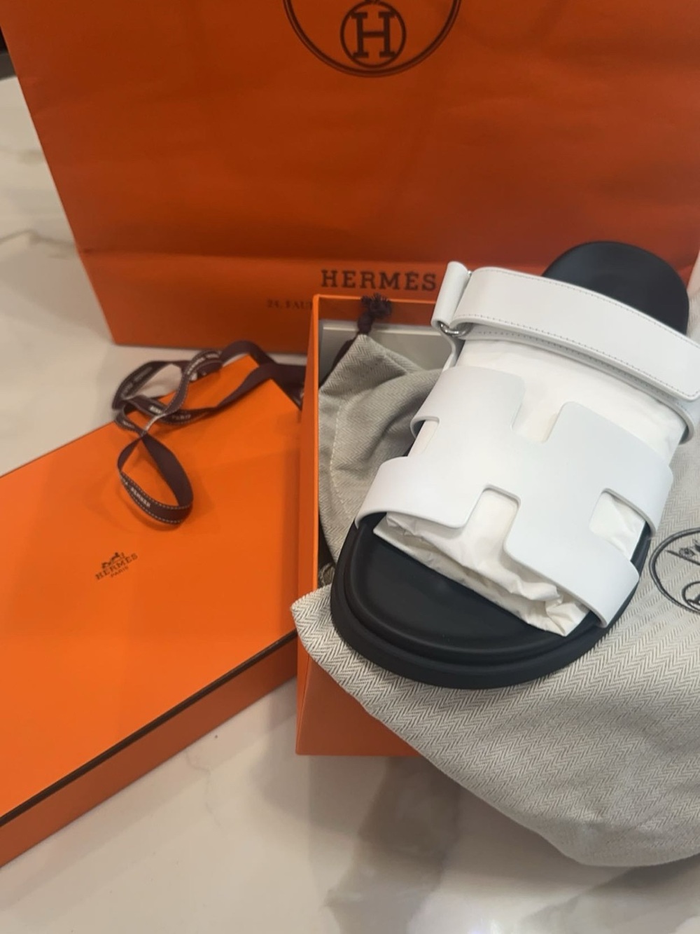 Women’s White Oran Slide Sandals